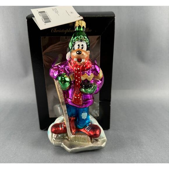Radko Disney Mickey & Co. Christmas Ornament "GOOFY HOCKEY" 99-DIS-12 Rare Mint